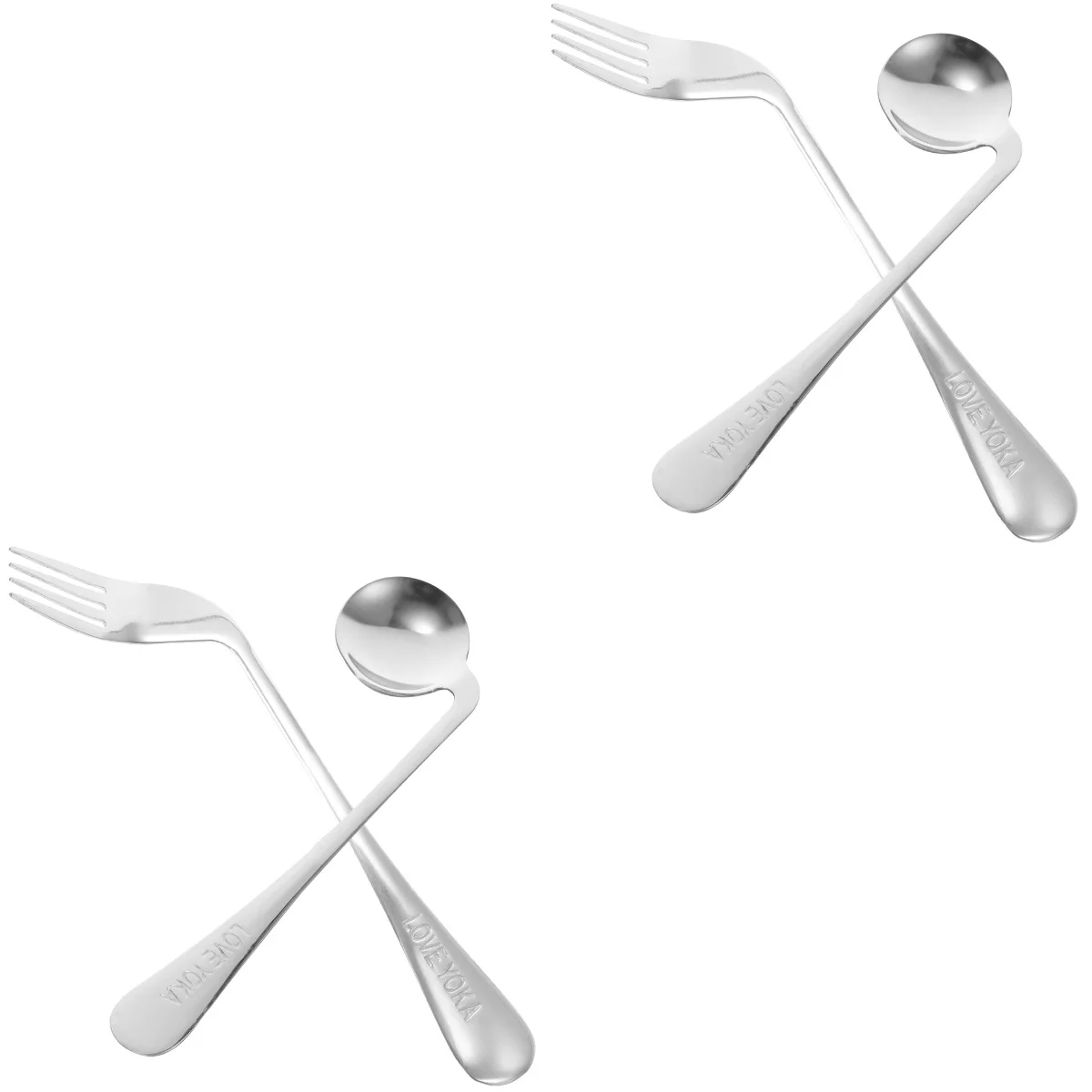 2 Sets Stainless Steel Self-Feeding Curved Utensil Angled Fork Curved Spoon for Elderly Patients
2 Sets Stainless Steel Self-Feeding Curved Utensil Angled Fork Curved Spoon for Elderly Patients