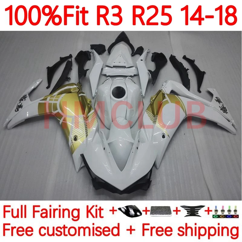Инъекция для YAMAHA YZF R3 R25 YZFR25 YZFR3 YZF-R25 2014 2015 2016 2017 2018 белый gloden YZF-R3 14 15 16 17 18 обтекатель 30No.3
Инъекция для YAMAHA YZF R3 R25 YZFR25 YZFR3 YZF-R25 2014 2015 2016 2017 2018 белый gloden YZF-R3 14 15 16 17 18 обтекатель 30No.3