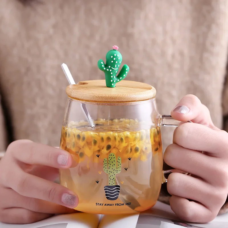 Cactus Mug Cartoon Plant Transparent Glass Water Bottle with Cover and Spoon Fashion Lovely Home Milk Juice Milkshake Couple Cup
Cactus Mug Cartoon Plant Transparent Glass Water Bottle with Cover and Spoon Fashion Lovely Home Milk Juice Milkshake Couple Cup
