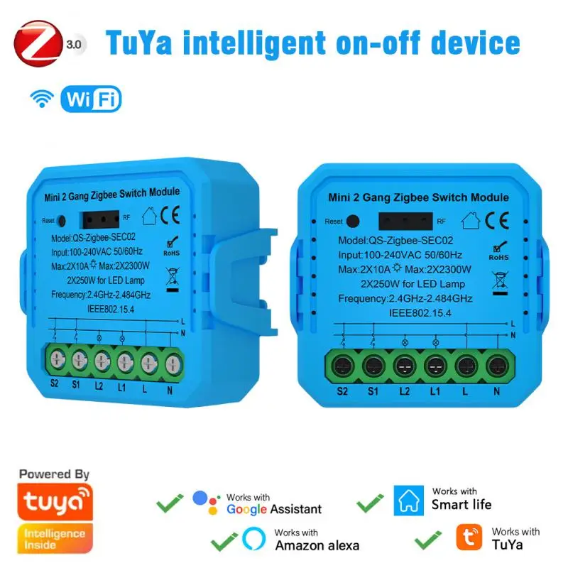 Tuya WiFi/ZigBee Smart Switch Module With Neutral Wire Required Mini Smart Home DIY Light Breaker Works With Alexa Google Home
Tuya WiFi/ZigBee Smart Switch Module With Neutral Wire Required Mini Smart Home DIY Light Breaker Works With Alexa Google Home