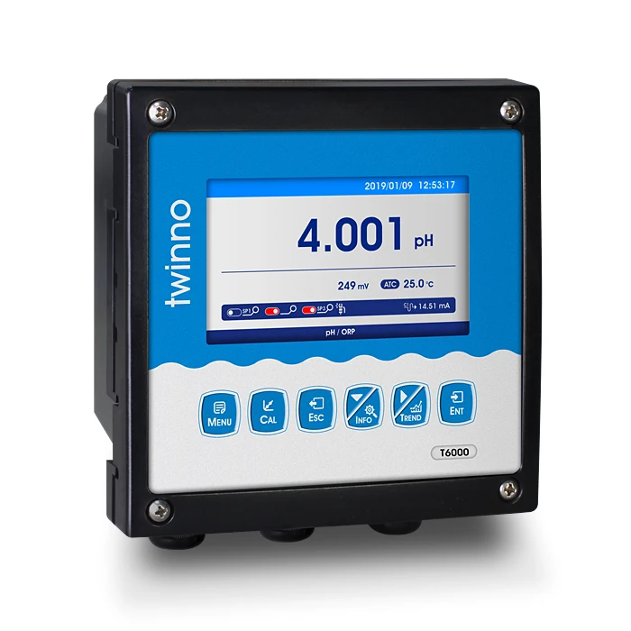 Swimming pool water pressure online pH meter pH value control Online pH / ORP transmitterT6000
Swimming pool water pressure online pH meter pH value control Online pH / ORP transmitterT6000