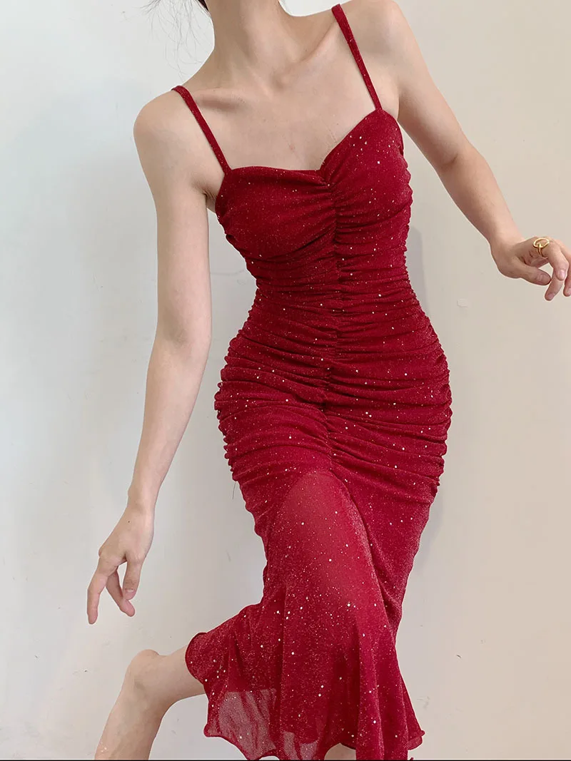 2022 Spring And Summer Women's New Vermilion Wave Fishtail Retro Slim Waist Dress
2022 Spring And Summer Women's New Vermilion Wave Fishtail Retro Slim Waist Dress