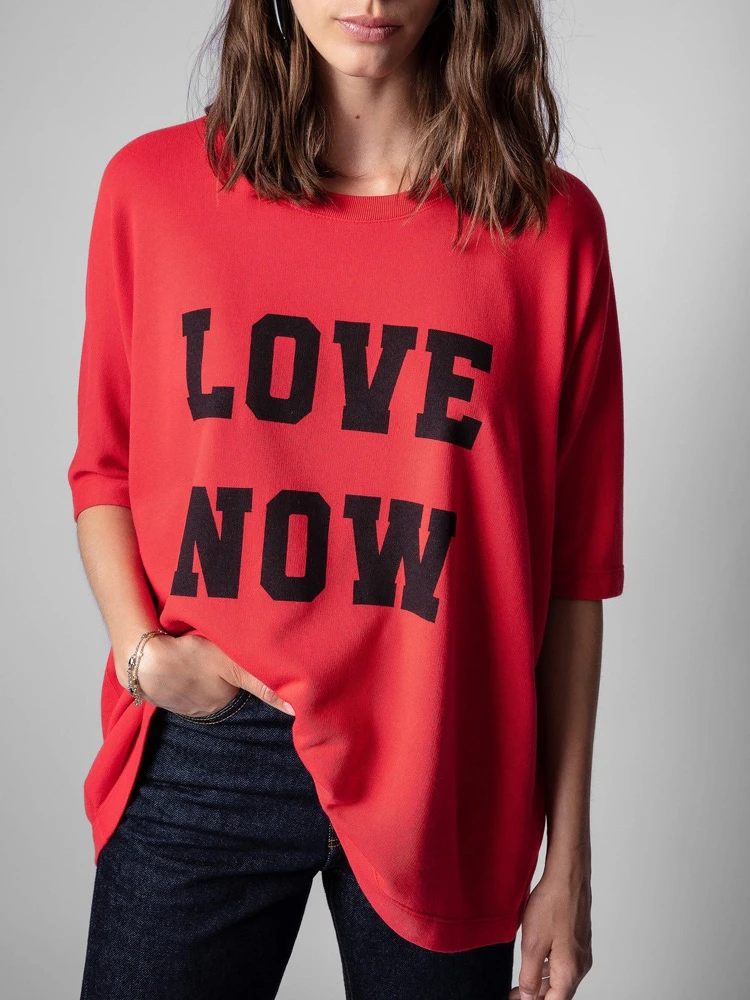 2022 Spring and Summer New Letter Print Loose Batwing Sleeves Short-sleeved T-shirt
2022 Spring and Summer New Letter Print Loose Batwing Sleeves Short-sleeved T-shirt