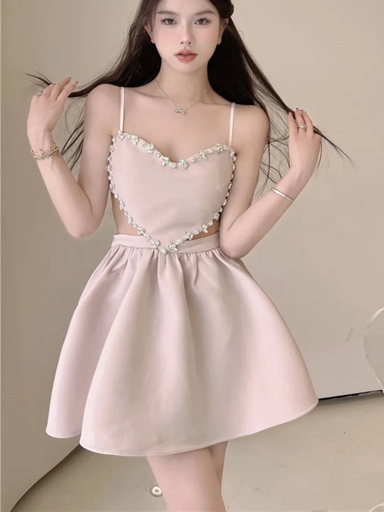 Summer Dress for Women 2022 Camisole Rhinestone Luxury Sexy Backless Sleeveless Lady Fashion Party Mini vestidos robe femme
Summer Dress for Women 2022 Camisole Rhinestone Luxury Sexy Backless Sleeveless Lady Fashion Party Mini vestidos robe femme