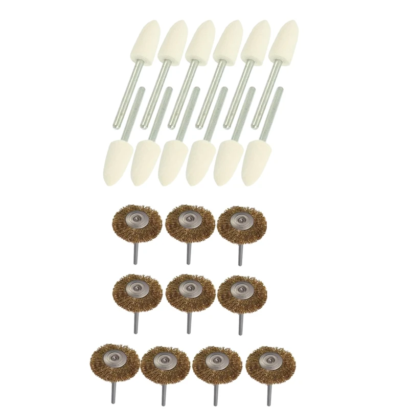 GTBL 12 Pcs Polishing Buffing Tool 8.5Mm Conical Mounted Felt Bobs 3Mm Shank & 10 Pcs Brass Wire Brush Round Brush Disk Brush Cu
GTBL 12 Pcs Polishing Buffing Tool 8.5Mm Conical Mounted Felt Bobs 3Mm Shank & 10 Pcs Brass Wire Brush Round Brush Disk Brush Cu