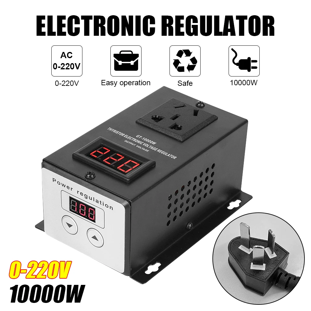 SCR Electronic Voltage Regulator AC 220V 10000W Machinery Dimmer Thermostat Temperature Speed Power Adjust Controller
SCR Electronic Voltage Regulator AC 220V 10000W Machinery Dimmer Thermostat Temperature Speed Power Adjust Controller