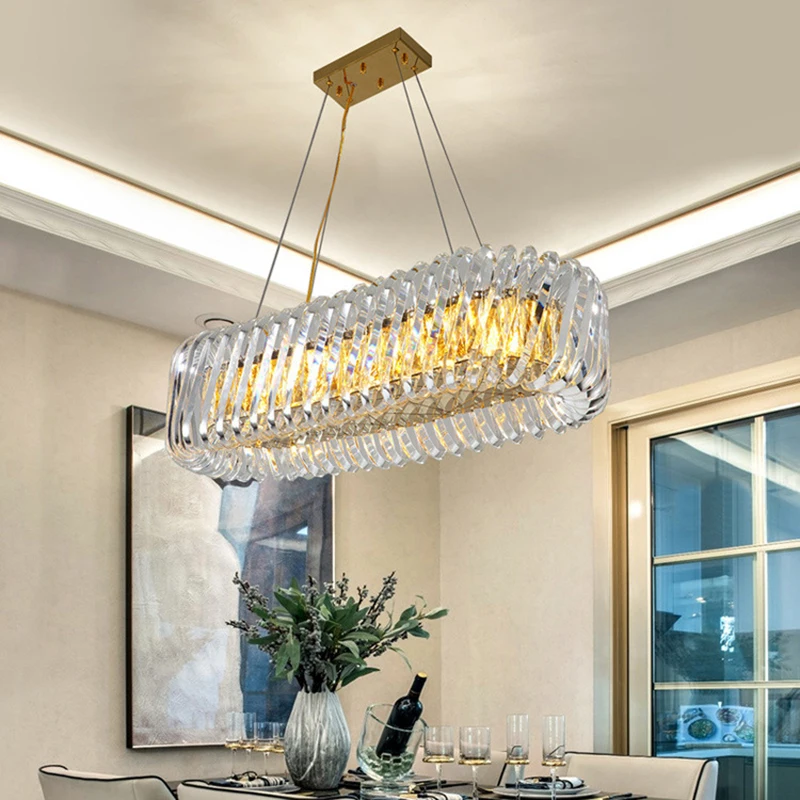 

Роскошная постмодернизированная Хрустальная Бриллиантовая люстра E14, овальная Золотая подвеска, Декор для дома, гостиной, фотолюстра