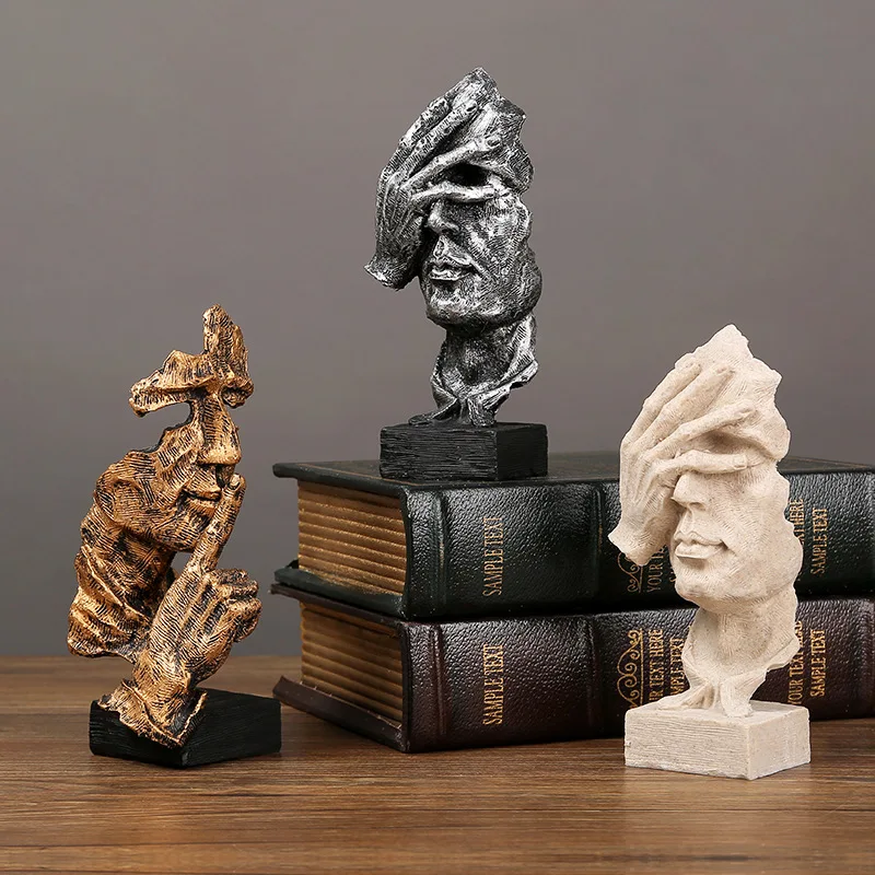 Nordic Abstract Sculpture Figurine Ornaments Silence Is Gold Office Home Decoration Modern Art Resin Decor Thinker Sculpture
Nordic Abstract Sculpture Figurine Ornaments Silence Is Gold Office Home Decoration Modern Art Resin Decor Thinker Sculpture