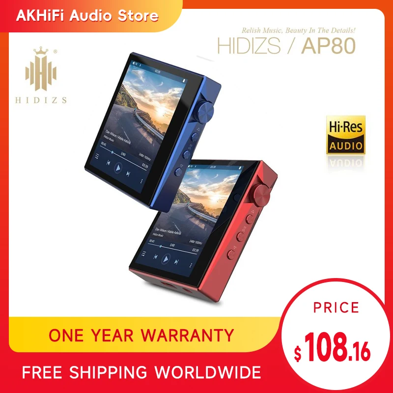 

Hidizs AP80 HIFI MP3 Player Portable Touch Screen Sports Bluetooth Music MP3 Player FLAC LDAC USB DAC DSD 64/128 FM Radio DAP