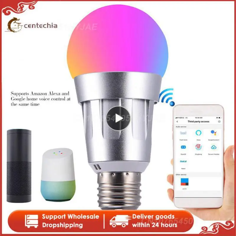 Smart WiFi Light Bulb 7W RGB Light Bulb Lamp Wake-Up Lights Compatible With Alexa And Google Assistant Drop Shipping
Smart WiFi Light Bulb 7W RGB Light Bulb Lamp Wake-Up Lights Compatible With Alexa And Google Assistant Drop Shipping