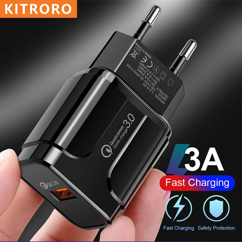 KITRORO 3A Quick Charge 3.0 USB EU Wall Mobile Phone Charger Adapter Plug ChargerFeature For Xiaomi Huawei Mate 40 Fast Charging
KITRORO 3A Quick Charge 3.0 USB EU Wall Mobile Phone Charger Adapter Plug ChargerFeature For Xiaomi Huawei Mate 40 Fast Charging