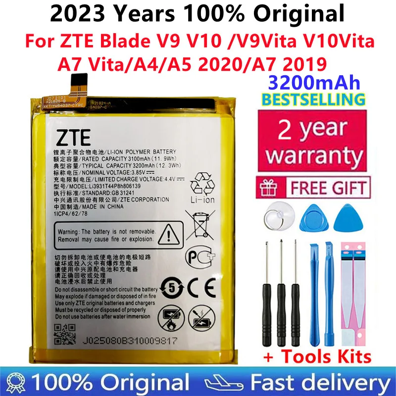 100% Original 3200mAh Mobile Phone Battery For ZTE Blade V9 V10 /V9Vita V10Vita/A7 Vita/A4/A5 2020/A7 2019 Batteries Bateria
100% Original 3200mAh Mobile Phone Battery For ZTE Blade V9 V10 /V9Vita V10Vita/A7 Vita/A4/A5 2020/A7 2019 Batteries Bateria