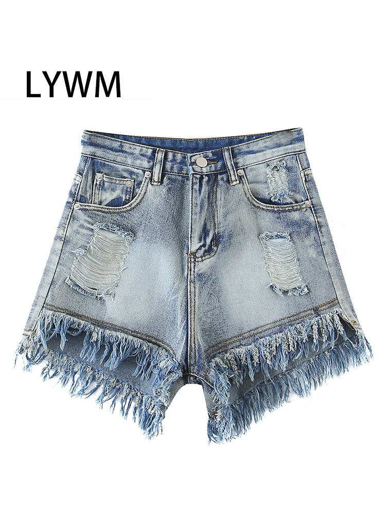 LYWM Women Fashion Denim Frayed Shorts With Tassel Hem Vintage Zipper Fly High Waist Female Pants Mujer Chic Outfits
LYWM Women Fashion Denim Frayed Shorts With Tassel Hem Vintage Zipper Fly High Waist Female Pants Mujer Chic Outfits