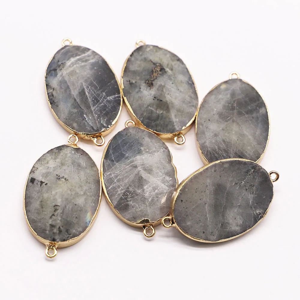 Natural Stone Gold Plated Edge Oval Labradorite Rind Slice Pendant Connector Necklace Mineral Healing DIY Jewelry Wholesale 4Pcs
Natural Stone Gold Plated Edge Oval Labradorite Rind Slice Pendant Connector Necklace Mineral Healing DIY Jewelry Wholesale 4Pcs