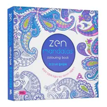 12 Color Pencils + 128 Pages Zen Mandalas Coloring Book For Adults Children Relieve Stress Kill Time Secret Garden