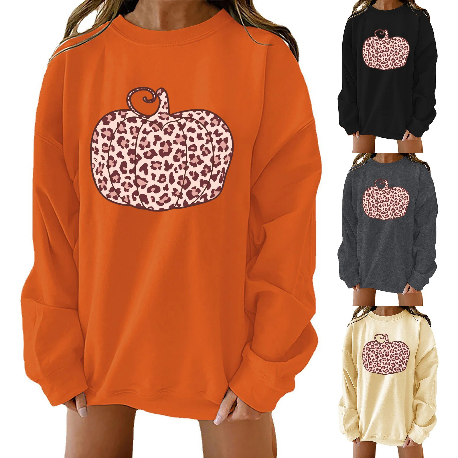 Halloween Leopard Pumpkin Printing Sweatshirt Women Autumn Loose Casual Drop Shoulder Long-sleeved Pullover Female Long Sleeve
Halloween Leopard Pumpkin Printing Sweatshirt Women Autumn Loose Casual Drop Shoulder Long-sleeved Pullover Female Long Sleeve