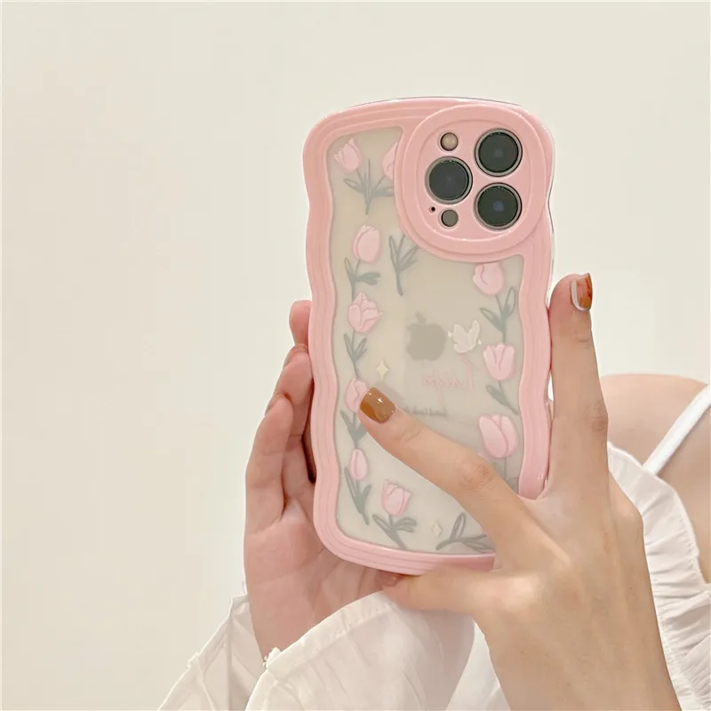 Pink tulip flowers wavy cute cartoon soft silicone clear case for iphone 13 12 11 promax x xs max xr clear hybrid pc back shell
Pink tulip flowers wavy cute cartoon soft silicone clear case for iphone 13 12 11 promax x xs max xr clear hybrid pc back shell