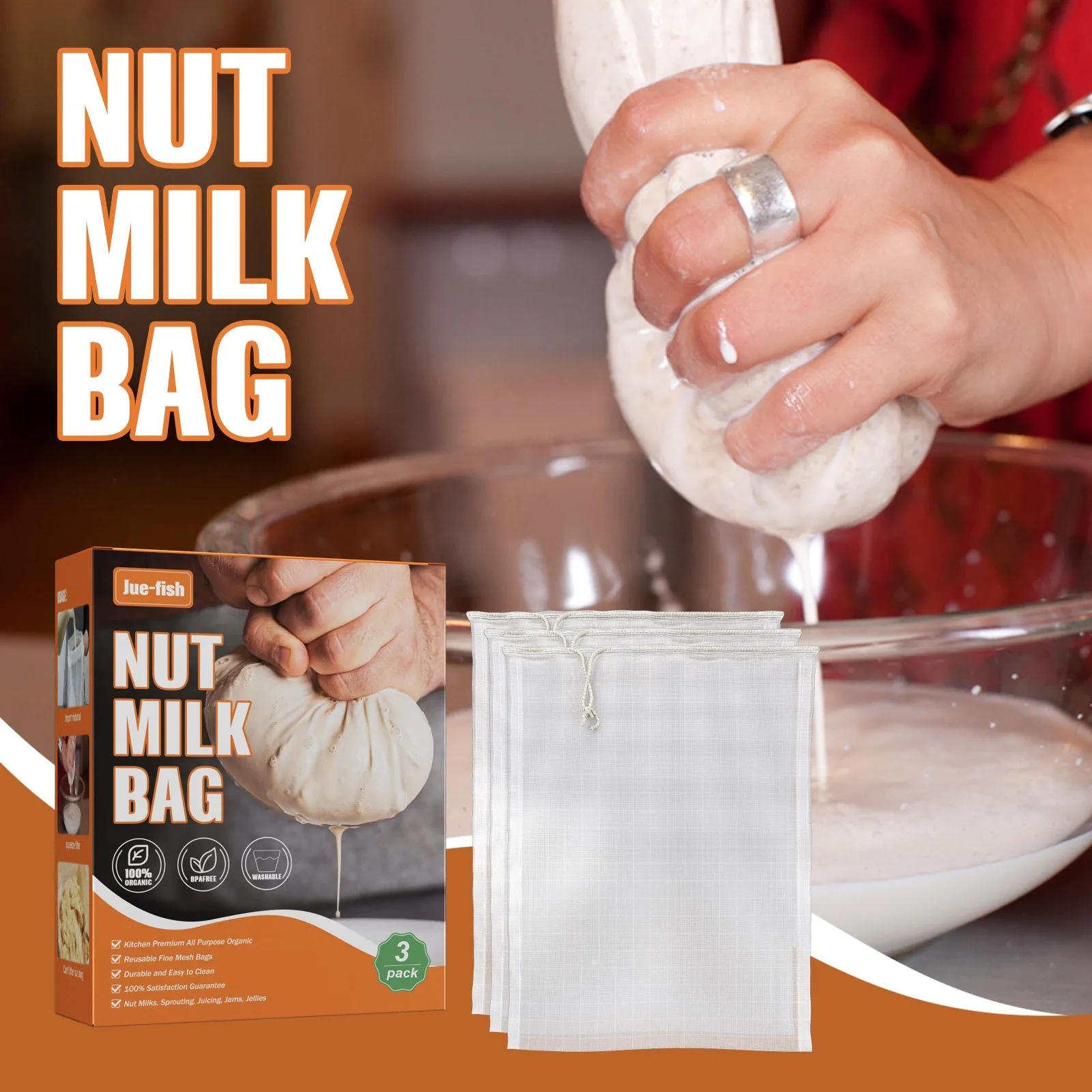 Multipurpose Food Nylon Screen Cheese Filter Screen Reusable Filter Bag Milk Bag Strainer Fine Mesh Cheesecloth Cold Brew Filter
Multipurpose Food Nylon Screen Cheese Filter Screen Reusable Filter Bag Milk Bag Strainer Fine Mesh Cheesecloth Cold Brew Filter