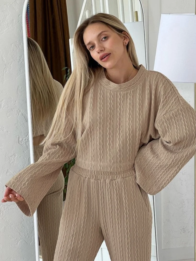 Однотонные Топы Hiloc с длинным рукавом, пикантная женская ночная рубашка с круглым вырезом, новинка, Пижама для женщин, комплект из двух предметов, зима 2023, теплая Пижама 
Однотонные Топы Hiloc с длинным рукавом, пикантная женская ночная рубашка с круглым вырезом, новинка, Пижама для женщин, комплект из двух предметов, зима 2023, теплая Пижама