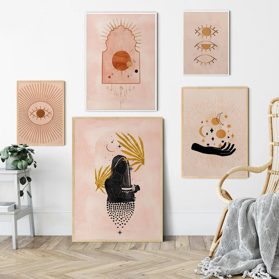 Witchy Boho Sun Moon Evil Eye Flower Celestial Wall Art Canvas Painting Posters And Prints Wall Pictures For Living Room Decor
Witchy Boho Sun Moon Evil Eye Flower Celestial Wall Art Canvas Painting Posters And Prints Wall Pictures For Living Room Decor