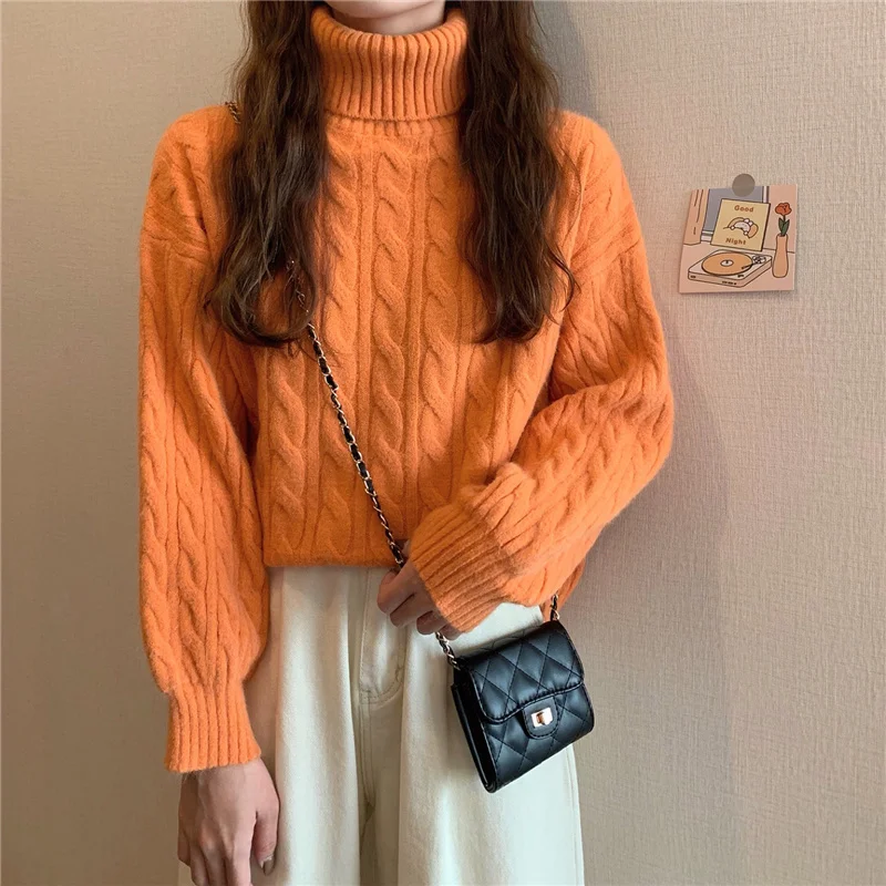 Turtleneck Pullovers Women Sweaters Solid Simple Basic Femme Warm Autumn All-match 4 Colors Daily Students Jumpers Vintage New
Turtleneck Pullovers Women Sweaters Solid Simple Basic Femme Warm Autumn All-match 4 Colors Daily Students Jumpers Vintage New