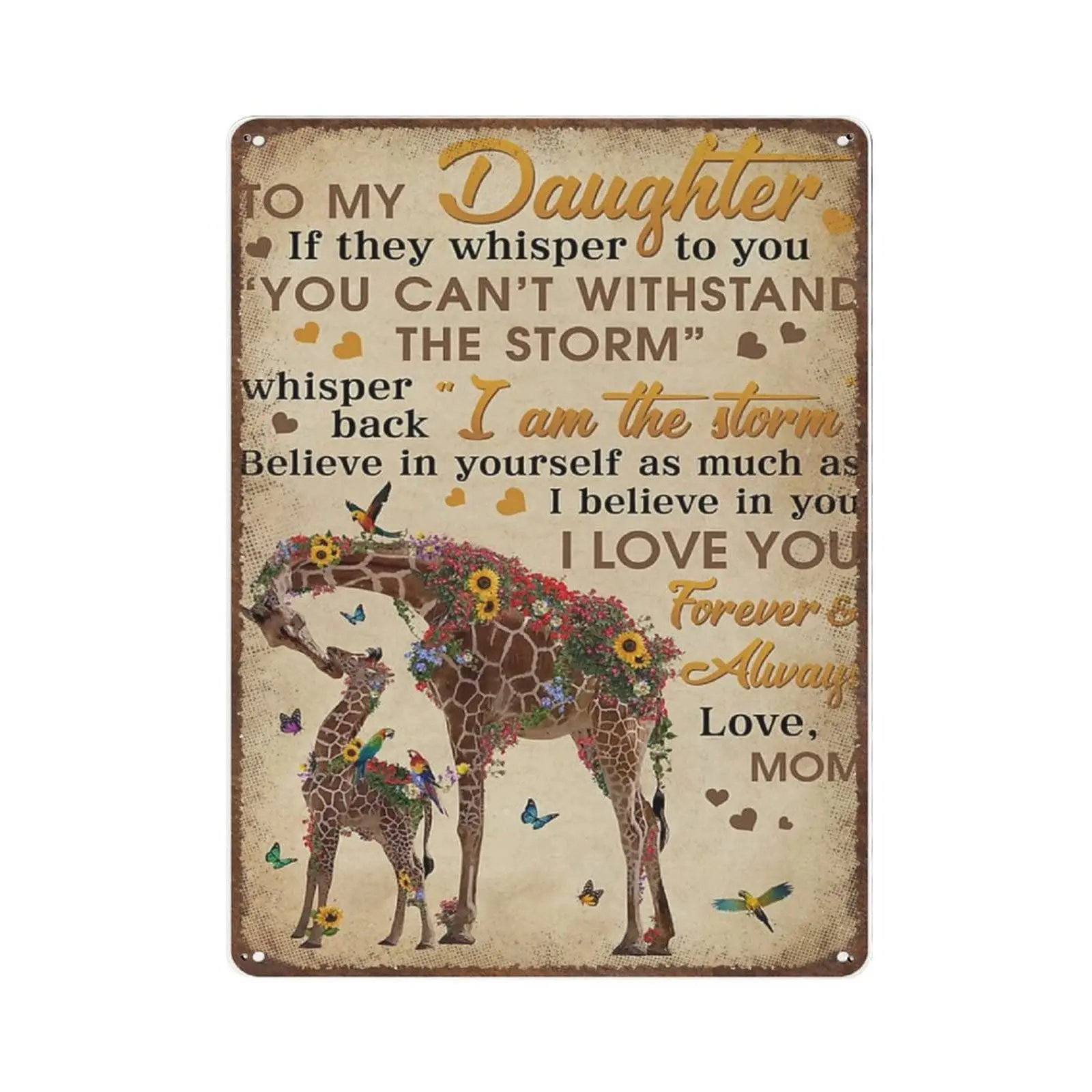 Vintage Metal Tin Sign Plaque,Mom to Daughter I Am The Storm Giraffe Tin Sign,Man cave Pub Club Cafe Home Decor Plate,Birthday A
Vintage Metal Tin Sign Plaque,Mom to Daughter I Am The Storm Giraffe Tin Sign,Man cave Pub Club Cafe Home Decor Plate,Birthday A