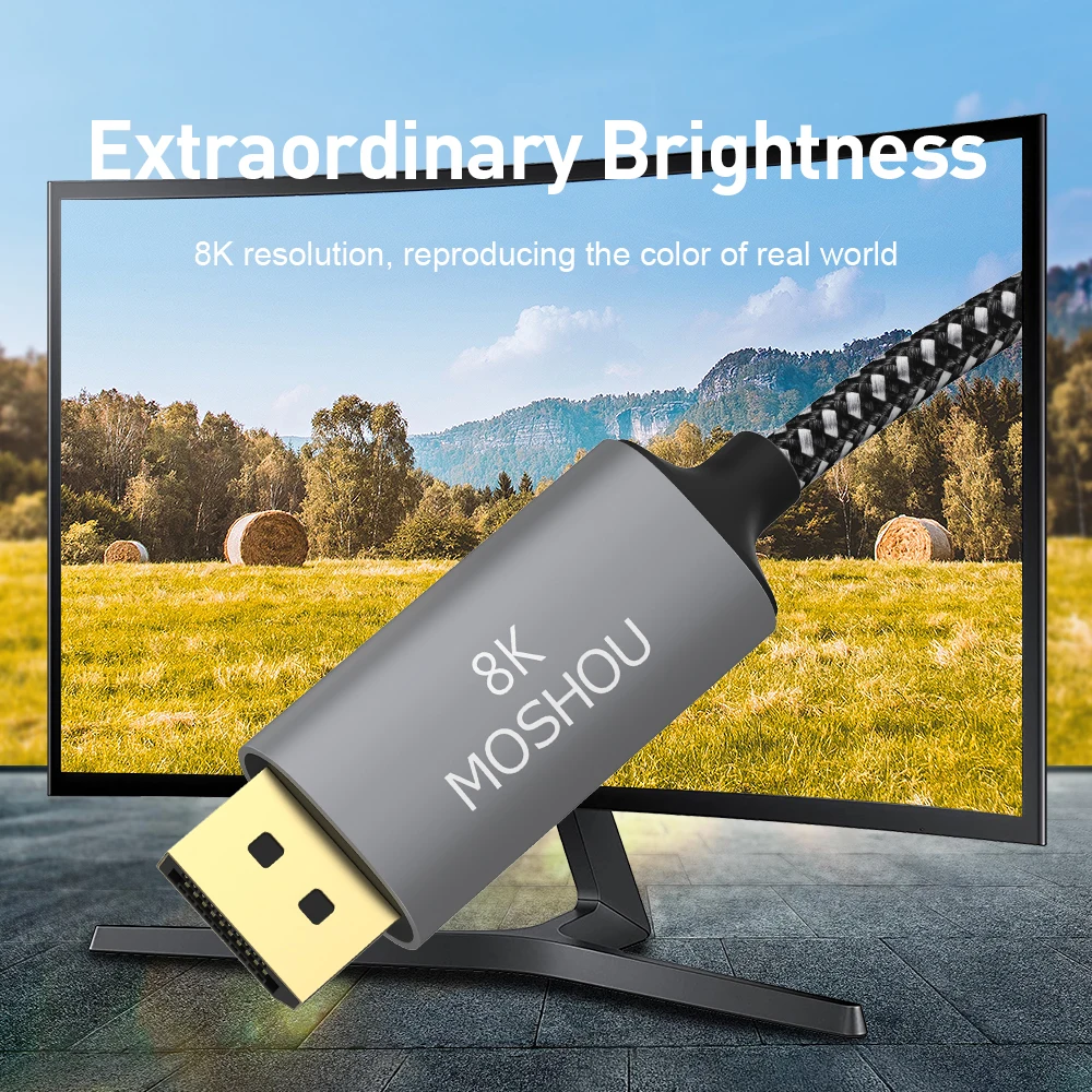 2022 DP 1.4 Cable Displayport to USB-C Support 8K 60Hz 4K 144Hz/120Hz 2K 165Hz HDR USB-C to DP Bi-directional Video Cable
2022 DP 1.4 Cable Displayport to USB-C Support 8K 60Hz 4K 144Hz/120Hz 2K 165Hz HDR USB-C to DP Bi-directional Video Cable
