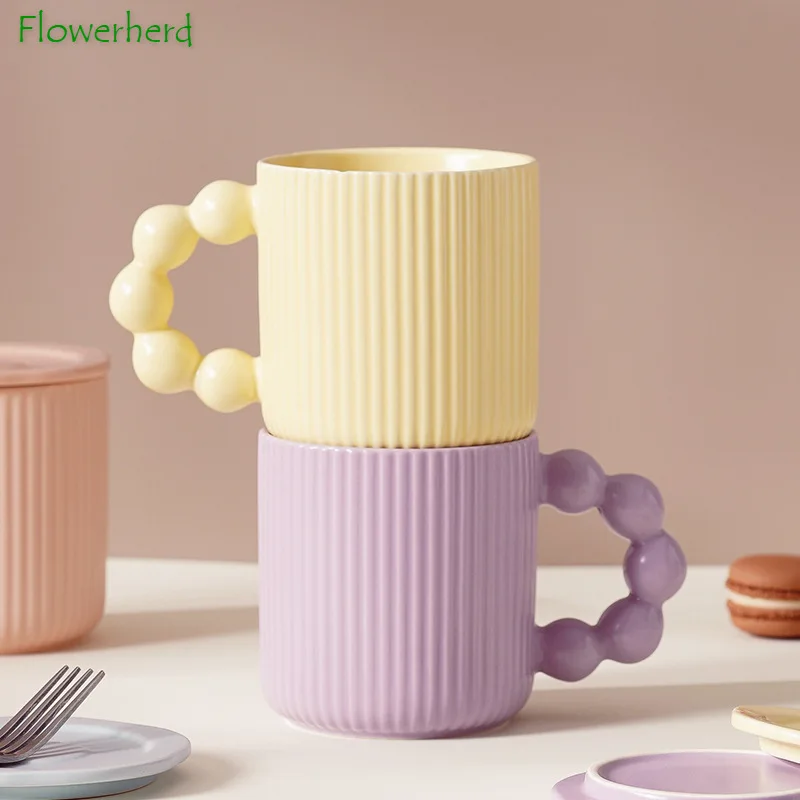 Pearl Ball Handle Creative Porcelain Mug with Lid Macaron Color Coffee Cup Cute Office Tea Cup Home Couple Water Cup
Pearl Ball Handle Creative Porcelain Mug with Lid Macaron Color Coffee Cup Cute Office Tea Cup Home Couple Water Cup