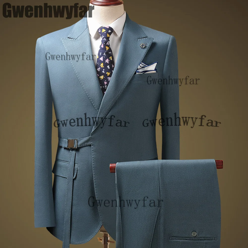 Gwenhwyfar Latest Design Men Suits With Belt Peak Lapel Fashion Costume Homme Wedding Prom Groom Blazer 2 Piece(Jacket+Trousers)
Gwenhwyfar Latest Design Men Suits With Belt Peak Lapel Fashion Costume Homme Wedding Prom Groom Blazer 2 Piece(Jacket+Trousers)