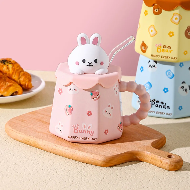 Cartoon Ceramic Coffee Cup with Lid and Straw Anime Cute and Different Mug Kawaii Girl Tasse Personalized Gift Ideas
Cartoon Ceramic Coffee Cup with Lid and Straw Anime Cute and Different Mug Kawaii Girl Tasse Personalized Gift Ideas