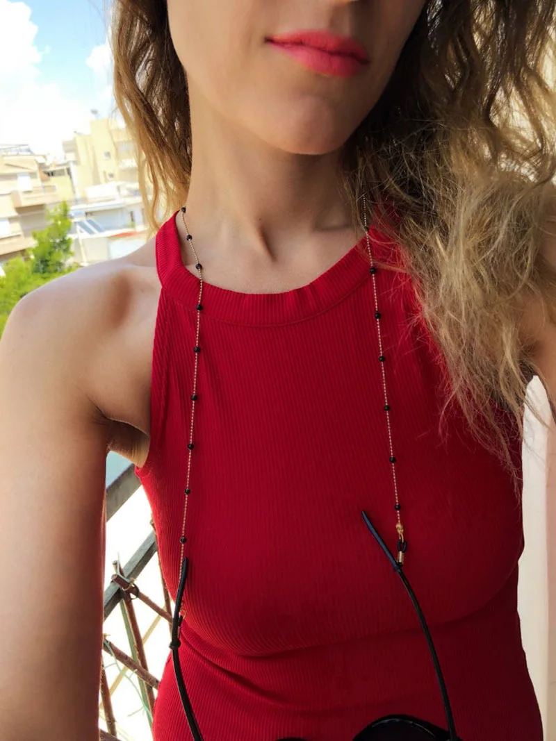Black Oil Bead Sunglasses Chain Fashion Anti Slip Glasses Jewelry Universal Clothing Chains Charm Accessories Gift for Women Men
Black Oil Bead Sunglasses Chain Fashion Anti Slip Glasses Jewelry Universal Clothing Chains Charm Accessories Gift for Women Men
