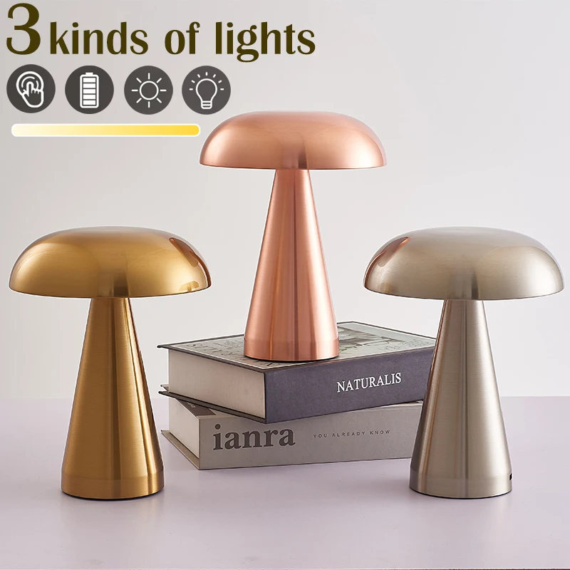 LED Metal Mushroom Table Lamp Stepless Dimming 3color Touch Atmosphere Lamps For Restaurant Bar Home Decor Bedside Night Light
LED Metal Mushroom Table Lamp Stepless Dimming 3color Touch Atmosphere Lamps For Restaurant Bar Home Decor Bedside Night Light