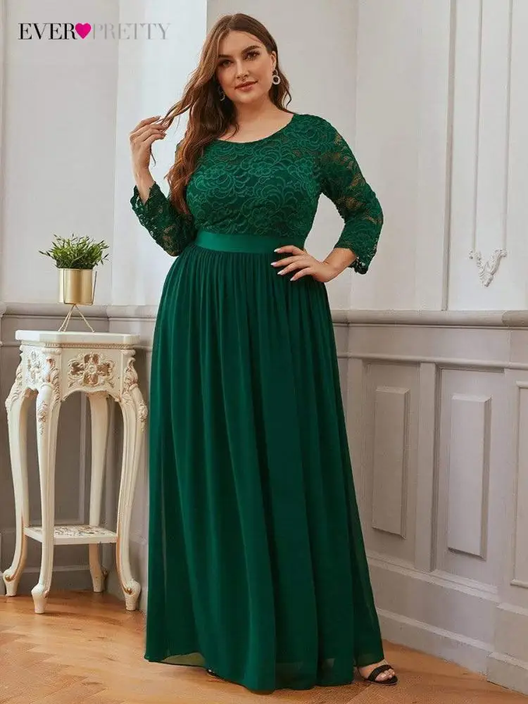 Plus Size Elegant Women's Dresses Long A-LINE O-Neck Lace Sleeve Floor-Length Gown 2022 Ever Pretty of Bridesmaid Women Dress
Plus Size Elegant Women's Dresses Long A-LINE O-Neck Lace Sleeve Floor-Length Gown 2022 Ever Pretty of Bridesmaid Women Dress