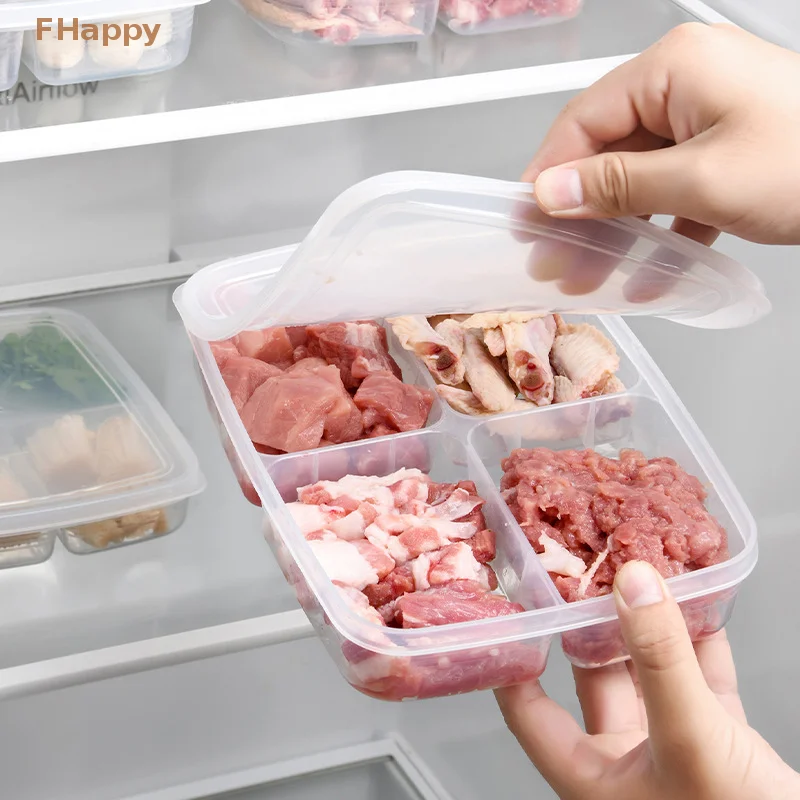 4 Grids Food Preparation Storage Box Compartment Refrigerator Freezer Organizers Sub-Packed Meat Onion Ginger Dishes Crisper
4 Grids Food Preparation Storage Box Compartment Refrigerator Freezer Organizers Sub-Packed Meat Onion Ginger Dishes Crisper