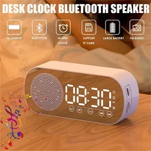 New Desk Lntelligent Clock Bluetooth Speaker FM Radio Alarm Clock Audio HD Mirror Screen Support TF Card For Bedroom Clocks