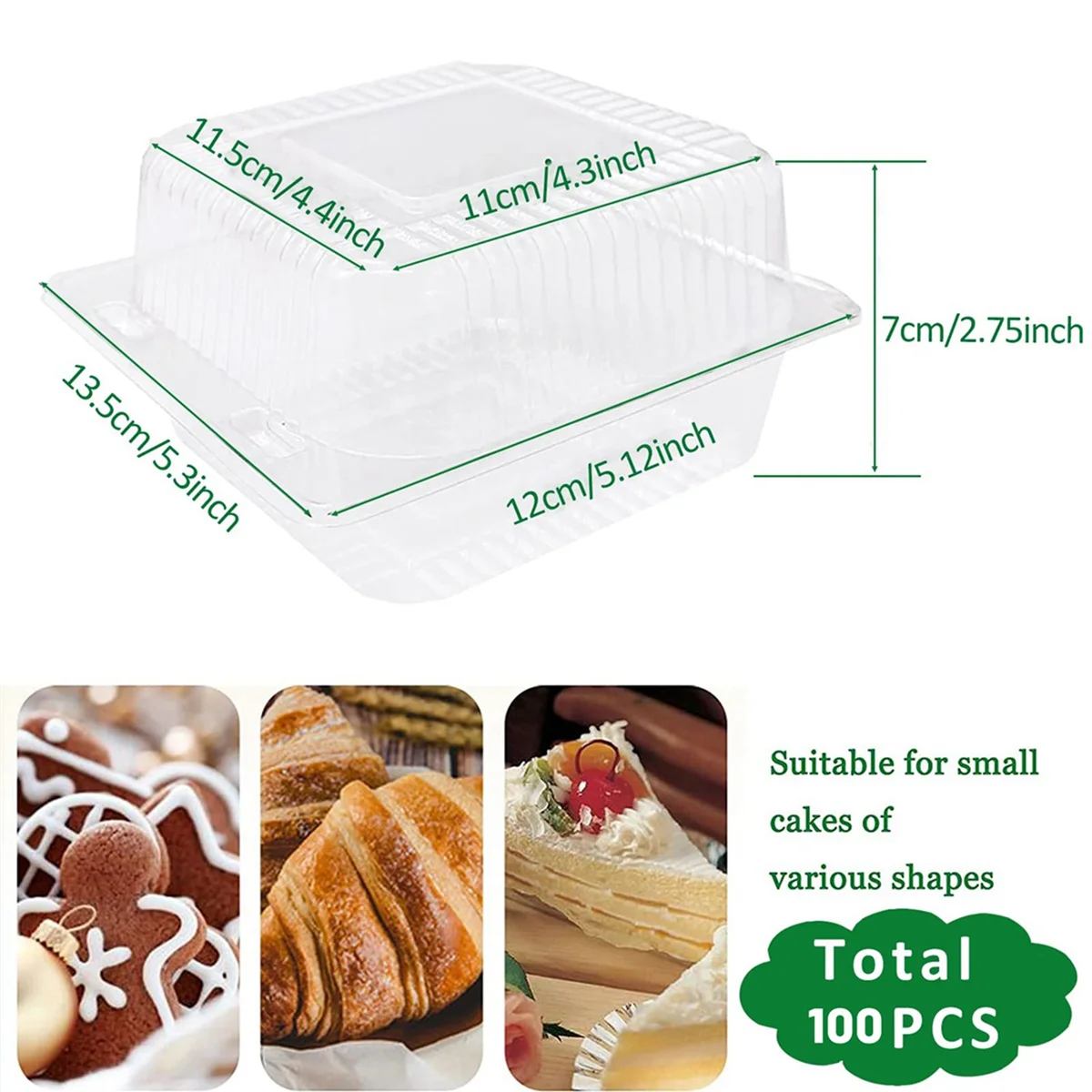200Pcs Single Individual Cake Slice Boxes Dessert Containers Cheesecake Boxes Stackable Square Boxes Clear Food Boxes
200Pcs Single Individual Cake Slice Boxes Dessert Containers Cheesecake Boxes Stackable Square Boxes Clear Food Boxes