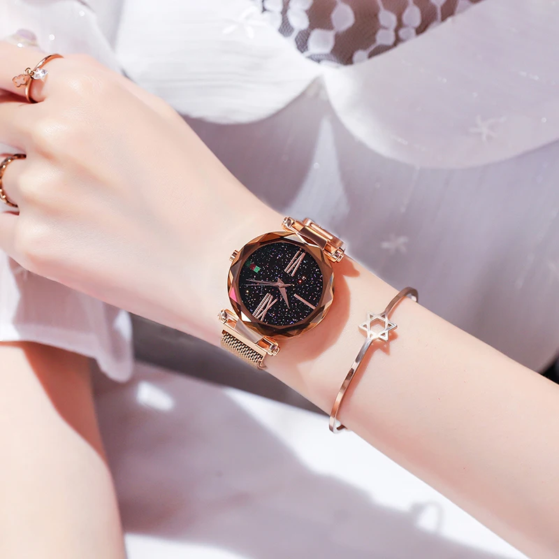 SMVPBest Selling Women Mesh Magnet Buckle Starry Sky Watch Casual Luxury Women Geometric Surface Quartz Watches Relogio Feminino
SMVPBest Selling Women Mesh Magnet Buckle Starry Sky Watch Casual Luxury Women Geometric Surface Quartz Watches Relogio Feminino