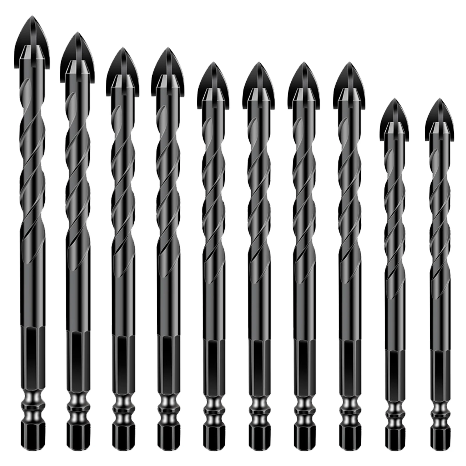 10pcs 5mm 6mm 8mm 10mm 12mm Tile Drill Bit Set For Wood Glass Concrete Brick Wall
10pcs 5mm 6mm 8mm 10mm 12mm Tile Drill Bit Set For Wood Glass Concrete Brick Wall