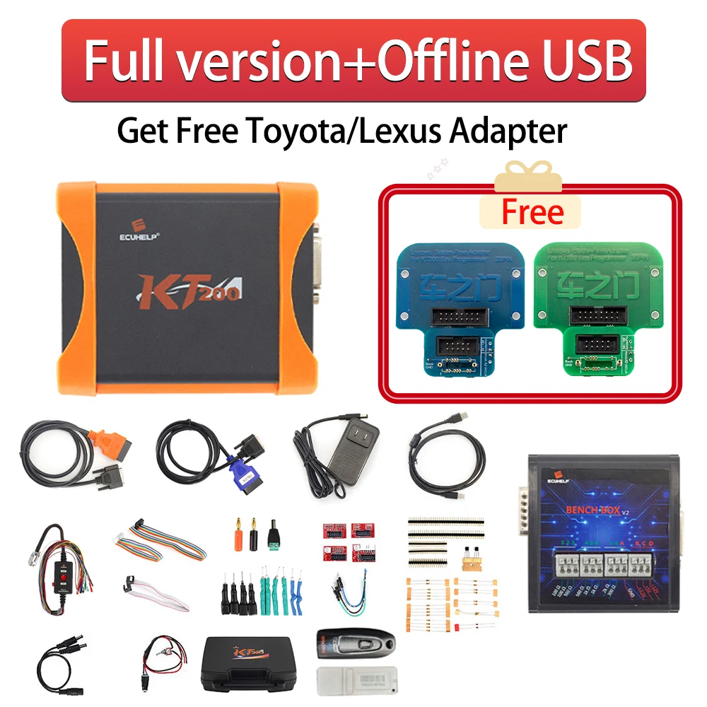 KT200 ECU Programmer Full Version with Offline Workstation Get Free BDM/JTAG Solder-free Adapter ECU Maintenance Chip Tuning
KT200 ECU Programmer Full Version with Offline Workstation Get Free BDM/JTAG Solder-free Adapter ECU Maintenance Chip Tuning