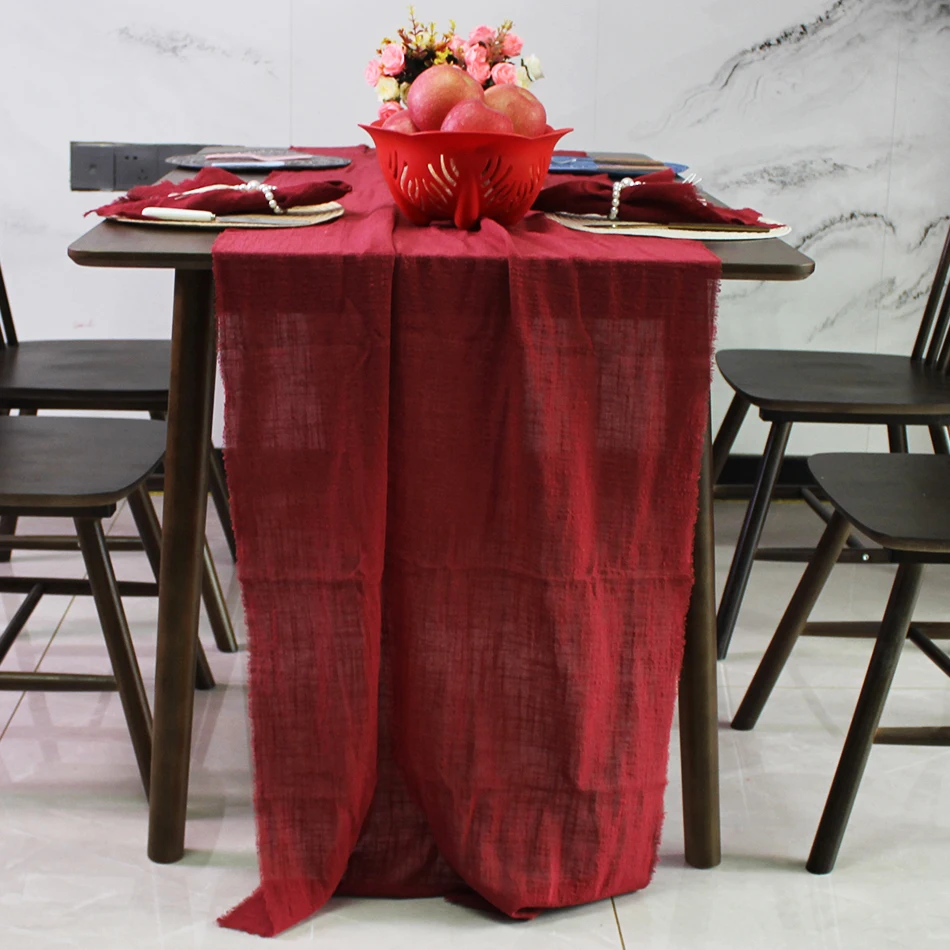 Factory Direct Wedding Decoration Dinner Table Runner Gauze Cotton Fabric Rustic Country Boho Beach Wedding Christmas Decor
Factory Direct Wedding Decoration Dinner Table Runner Gauze Cotton Fabric Rustic Country Boho Beach Wedding Christmas Decor