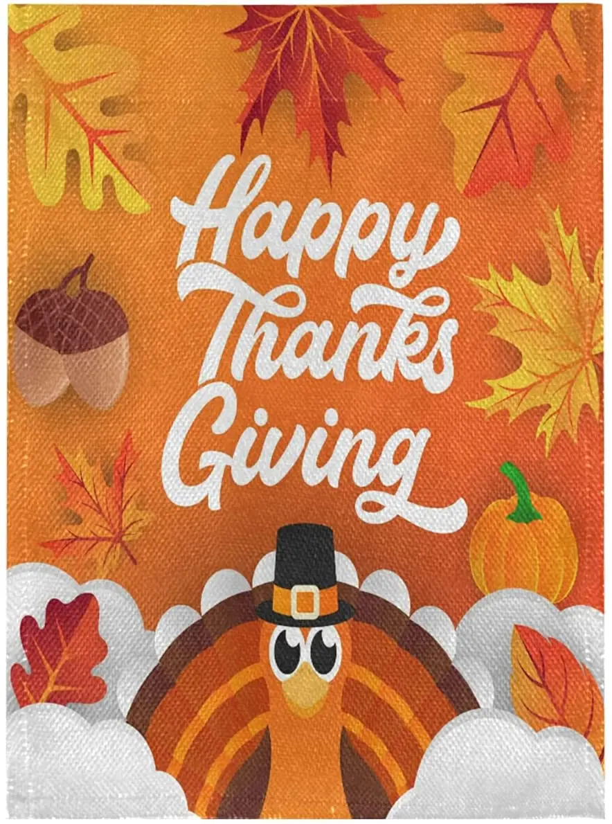 Happy Thanksgiving Day Burlap Garden Flag Double Sided,House Yard Flags,Holiday Seasonal Outdoor Decorative Flag Banner for Outs
Happy Thanksgiving Day Burlap Garden Flag Double Sided,House Yard Flags,Holiday Seasonal Outdoor Decorative Flag Banner for Outs
