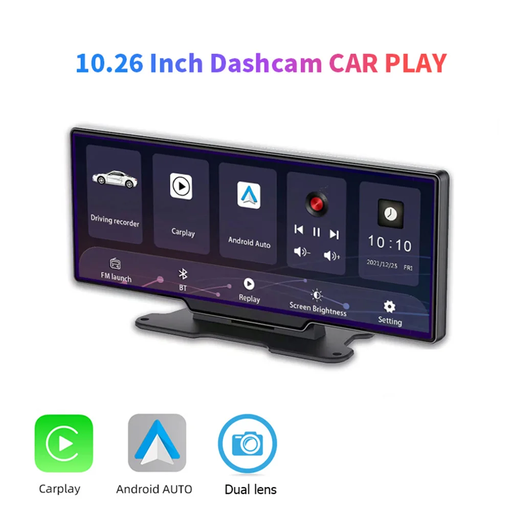 2K Dual Lens Dash Cam 10.26 Inch Wireless CarPlay Bluetooth An Auto DVR Car Accessories Reversing Video Voice Control
2K Dual Lens Dash Cam 10.26 Inch Wireless CarPlay Bluetooth An Auto DVR Car Accessories Reversing Video Voice Control