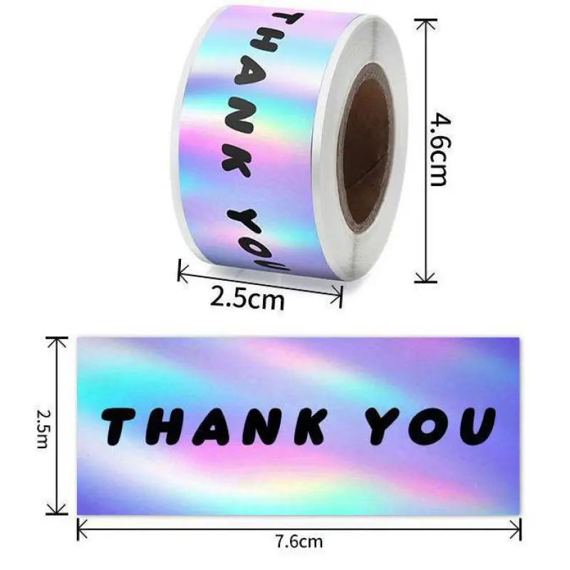 120pcs/roll Laser Thank You Stickers Adhesive Handmade Decorative Labels For Business Packaging, Bakery Envelopes, Gift Wraps
120pcs/roll Laser Thank You Stickers Adhesive Handmade Decorative Labels For Business Packaging, Bakery Envelopes, Gift Wraps