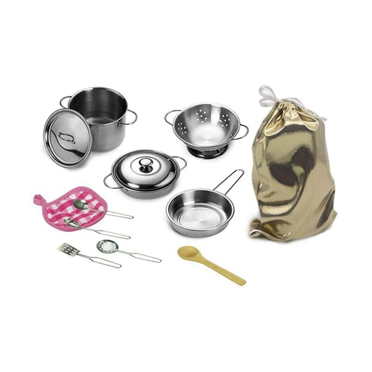 12 Pieces Pots and Pans Toys Simulation Stainless Steel Toys Play Pots and Pans Toy Set Kitchen Play Set for Children
12 Pieces Pots and Pans Toys Simulation Stainless Steel Toys Play Pots and Pans Toy Set Kitchen Play Set for Children