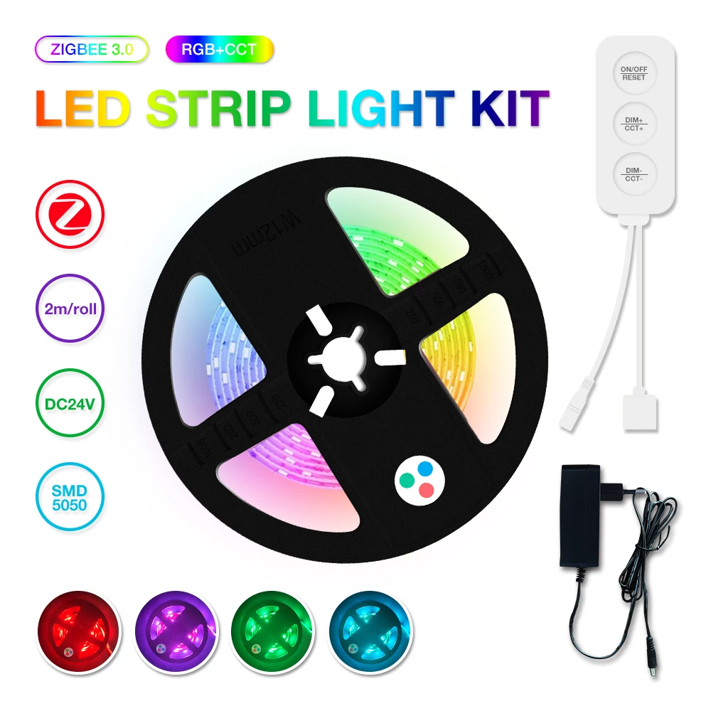 Three-Button Key RGBCCT Controller Kit Zigbee Smart LED Strip Light Compatible With Tuya APP/Voice/Remote Control
Three-Button Key RGBCCT Controller Kit Zigbee Smart LED Strip Light Compatible With Tuya APP/Voice/Remote Control