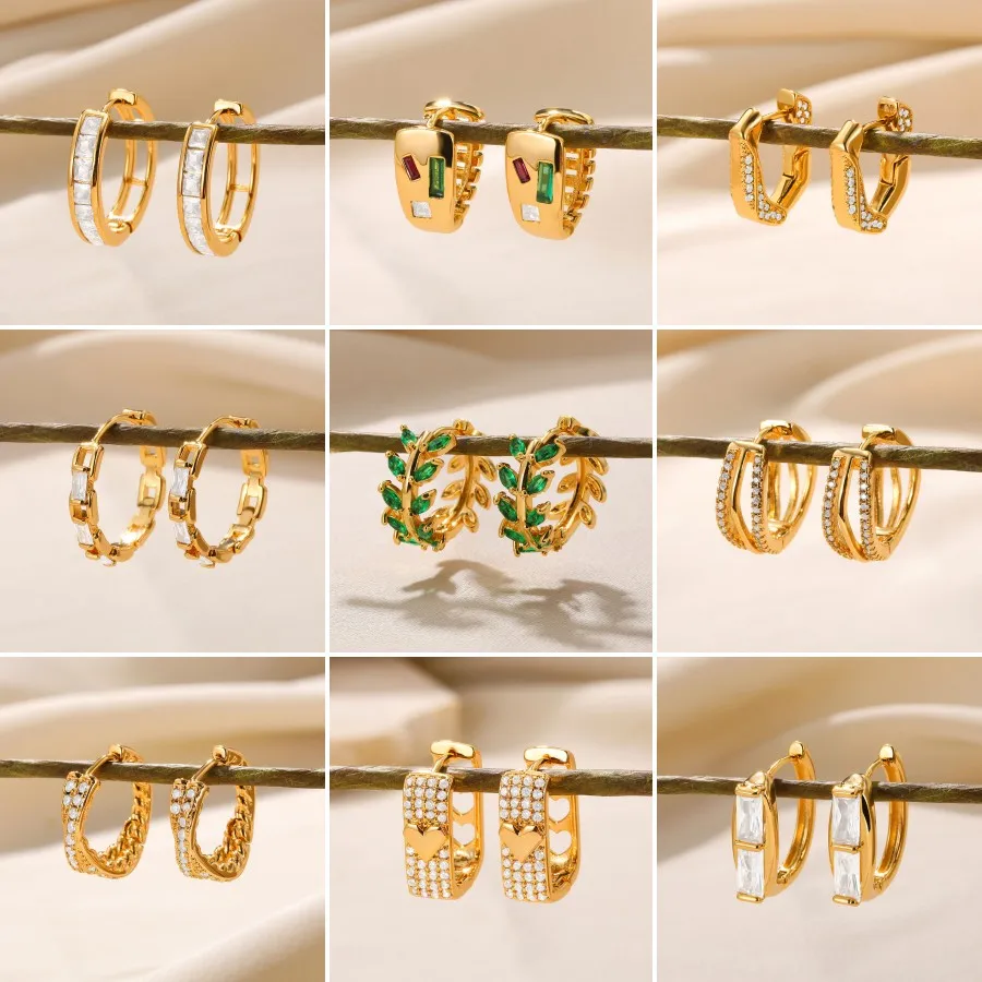 Charm Small Huggie Hoops Earrings for Women Dainty Crystal Zirconia Leaf Geometry Earrings Fashion Cartilage Piercing Jewelry
Charm Small Huggie Hoops Earrings for Women Dainty Crystal Zirconia Leaf Geometry Earrings Fashion Cartilage Piercing Jewelry