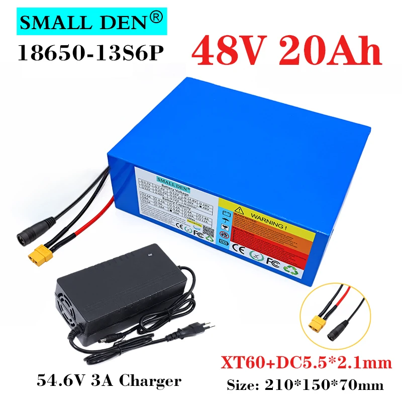 48V 20Ah 18650 Lithium Battery Pack 13S6P 1000W High Power 54.6V Electric bicycle scooter motorcycle ebike cells BMS +3A charger
48V 20Ah 18650 Lithium Battery Pack 13S6P 1000W High Power 54.6V Electric bicycle scooter motorcycle ebike cells BMS +3A charger