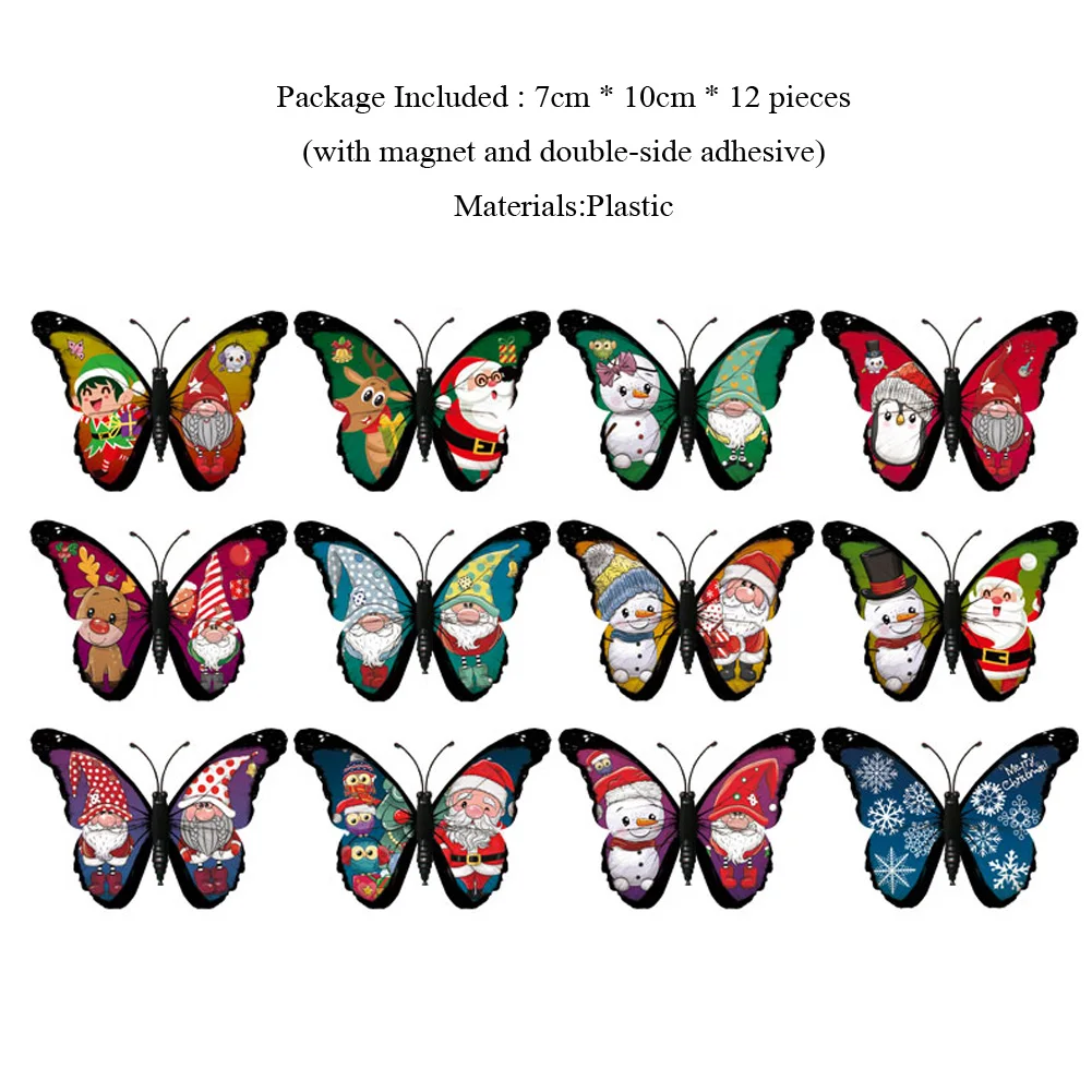 Набор из 12 пластиковых 3D рождественских бабочек HonC
Набор из 12 пластиковых 3D рождественских бабочек HonC