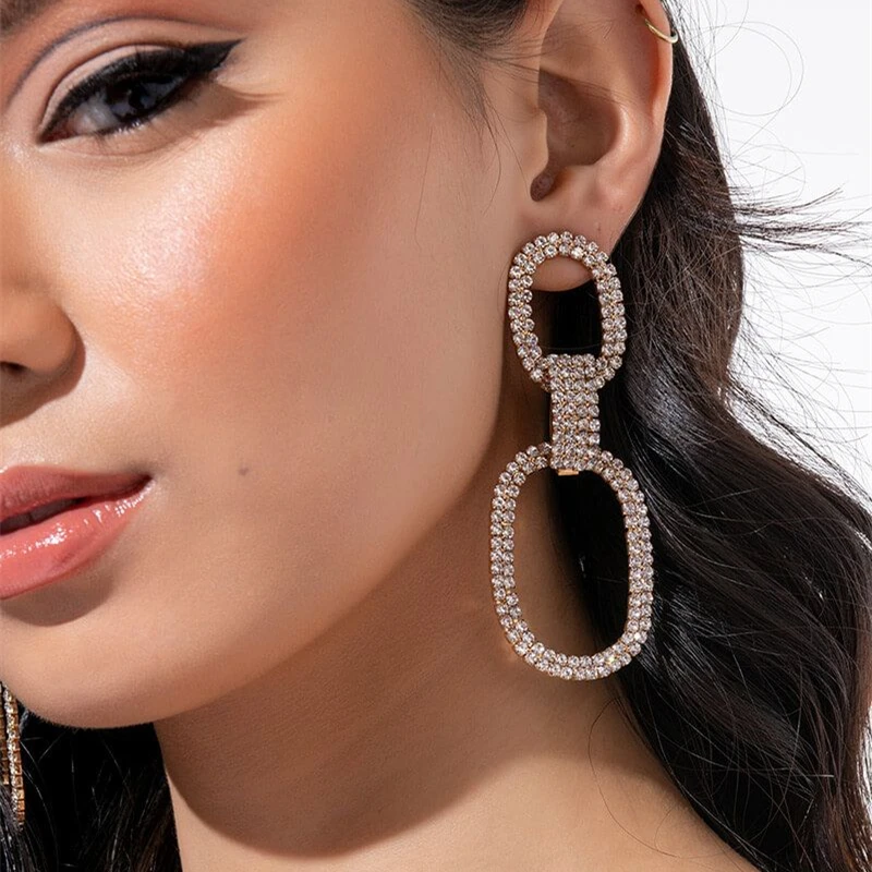 Handmade Luxury Engagement Earrings For Women Rhinestones Double Layer Circle Earrings Temperament Bride Wedding Jewelry
Handmade Luxury Engagement Earrings For Women Rhinestones Double Layer Circle Earrings Temperament Bride Wedding Jewelry