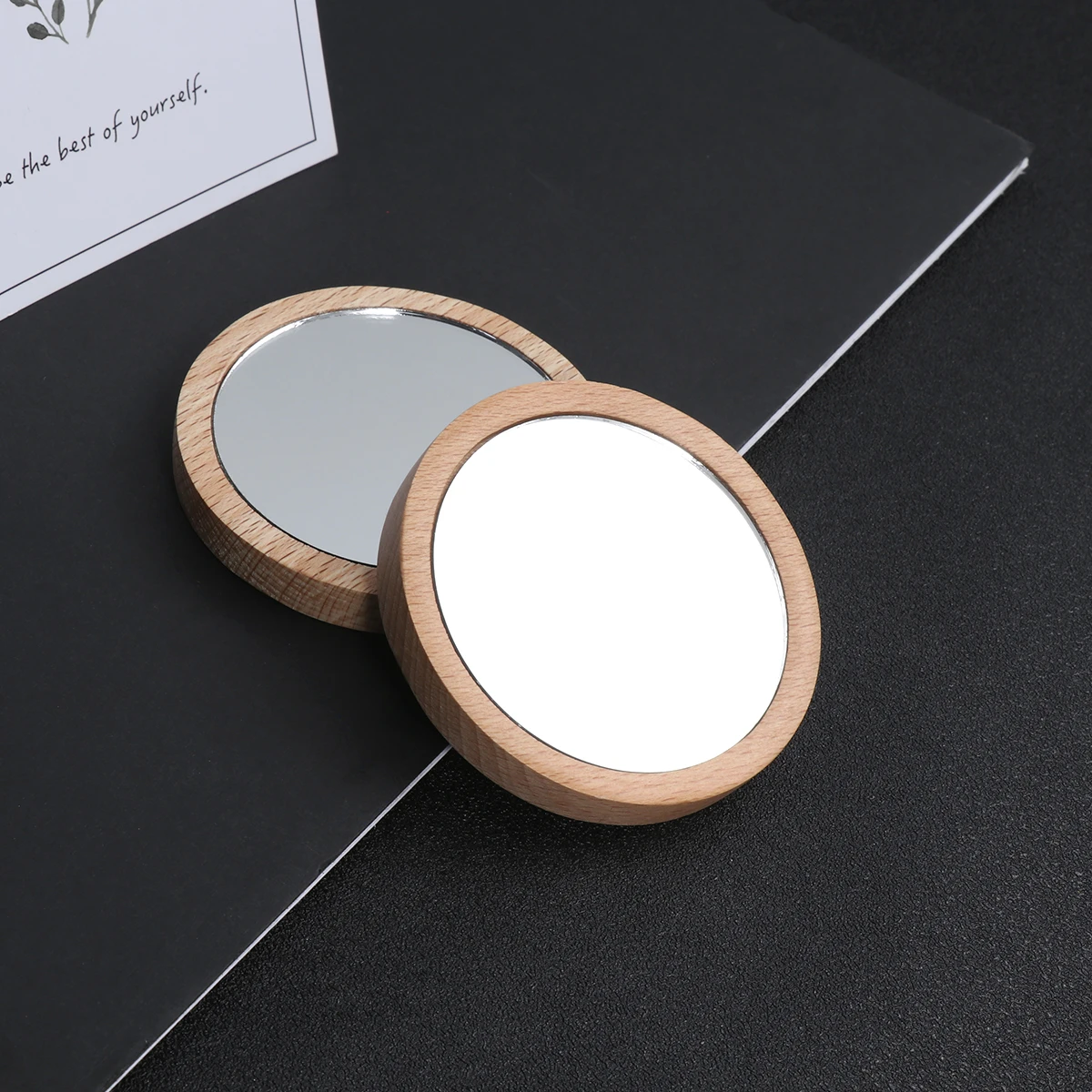 2pcs 7.5cm Wood Makeup Mirror Mini Round Pocket Cosmetic Beauty Vanity Mirror Beauty Vanity Mirror 
2pcs 7.5cm Wood Makeup Mirror Mini Round Pocket Cosmetic Beauty Vanity Mirror Beauty Vanity Mirror